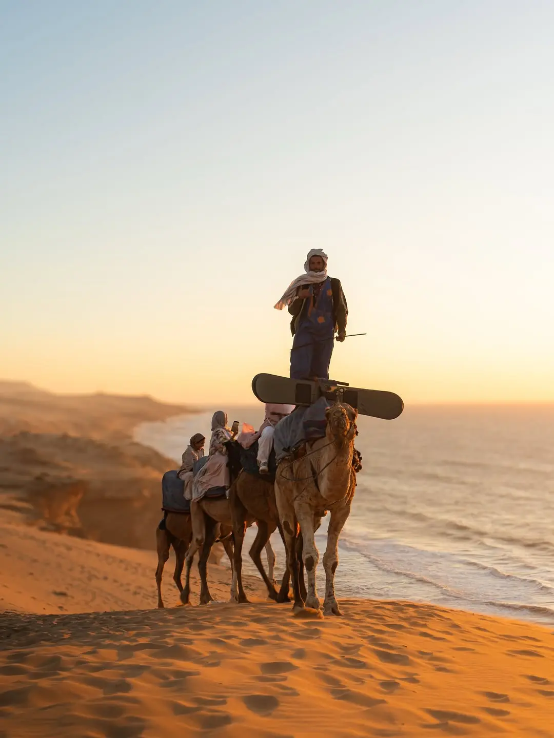 Camel ride across the golden Timlalin Dunes near Agadir Morocco traditional desert experience
