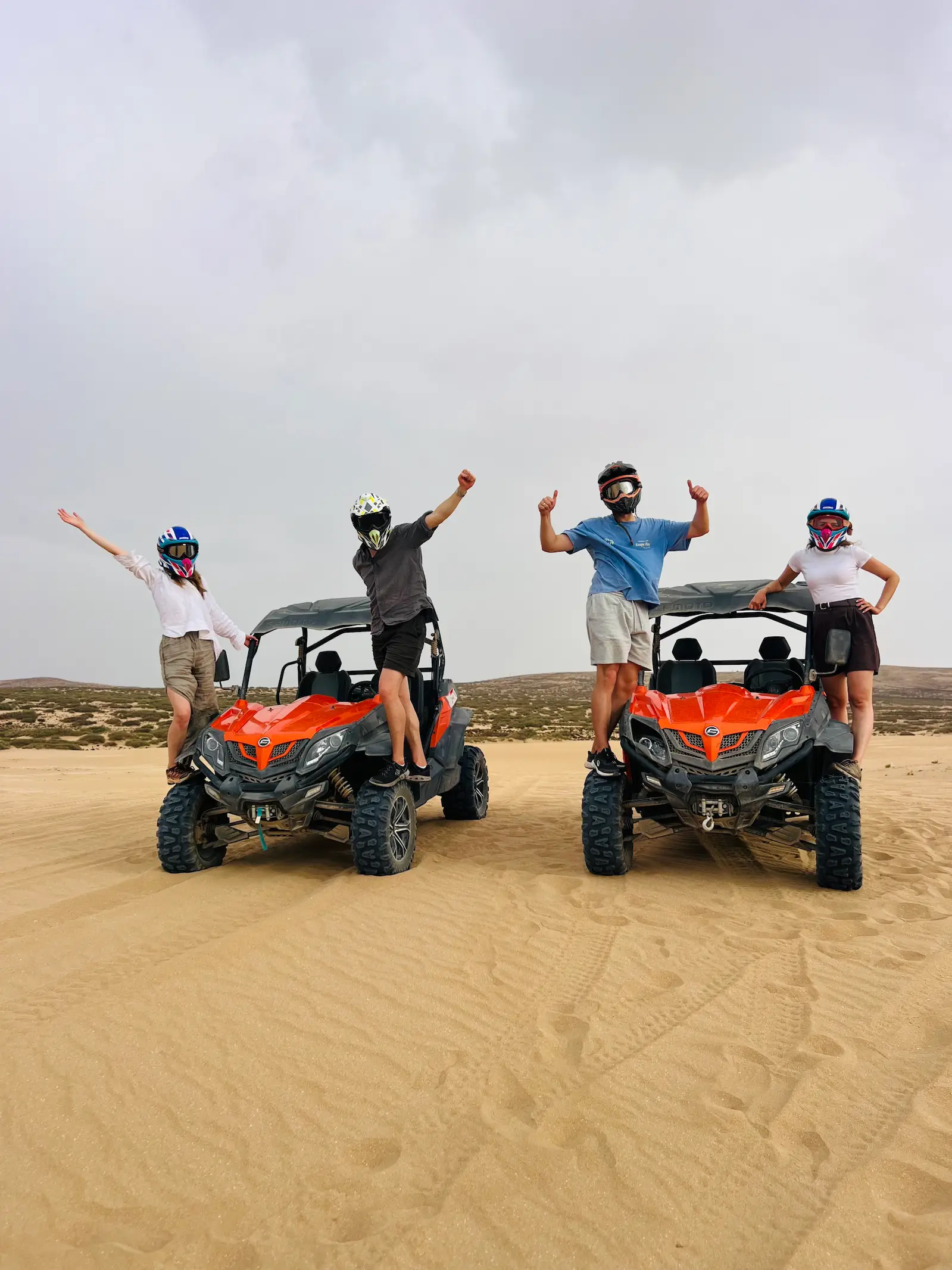 Buggy riding in Timlalin Dunes near Agadir