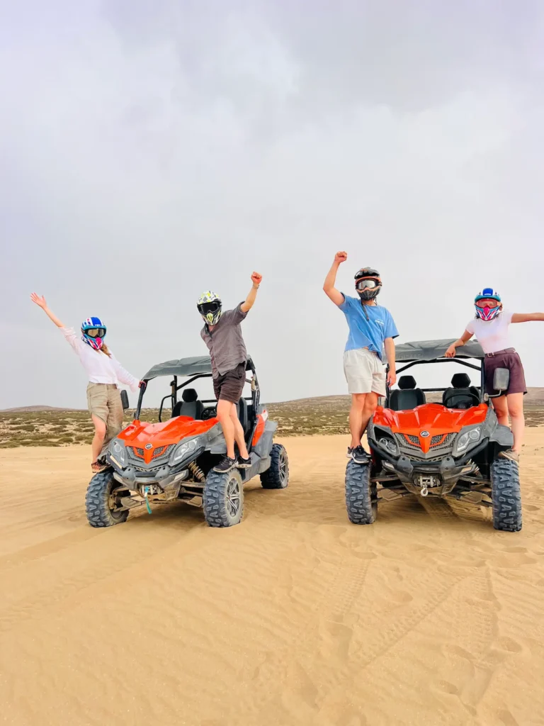 Buggy riding in Timlalin Dunes near Tamri