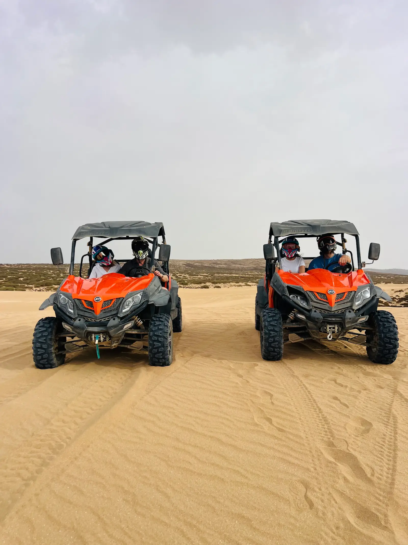 Buggy driving through Timlalin Dunes near Tamri